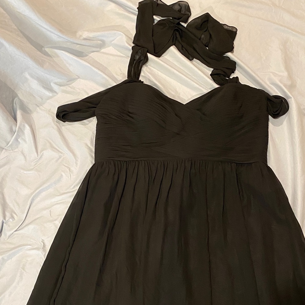Black Halter Chiffon Evening Dress